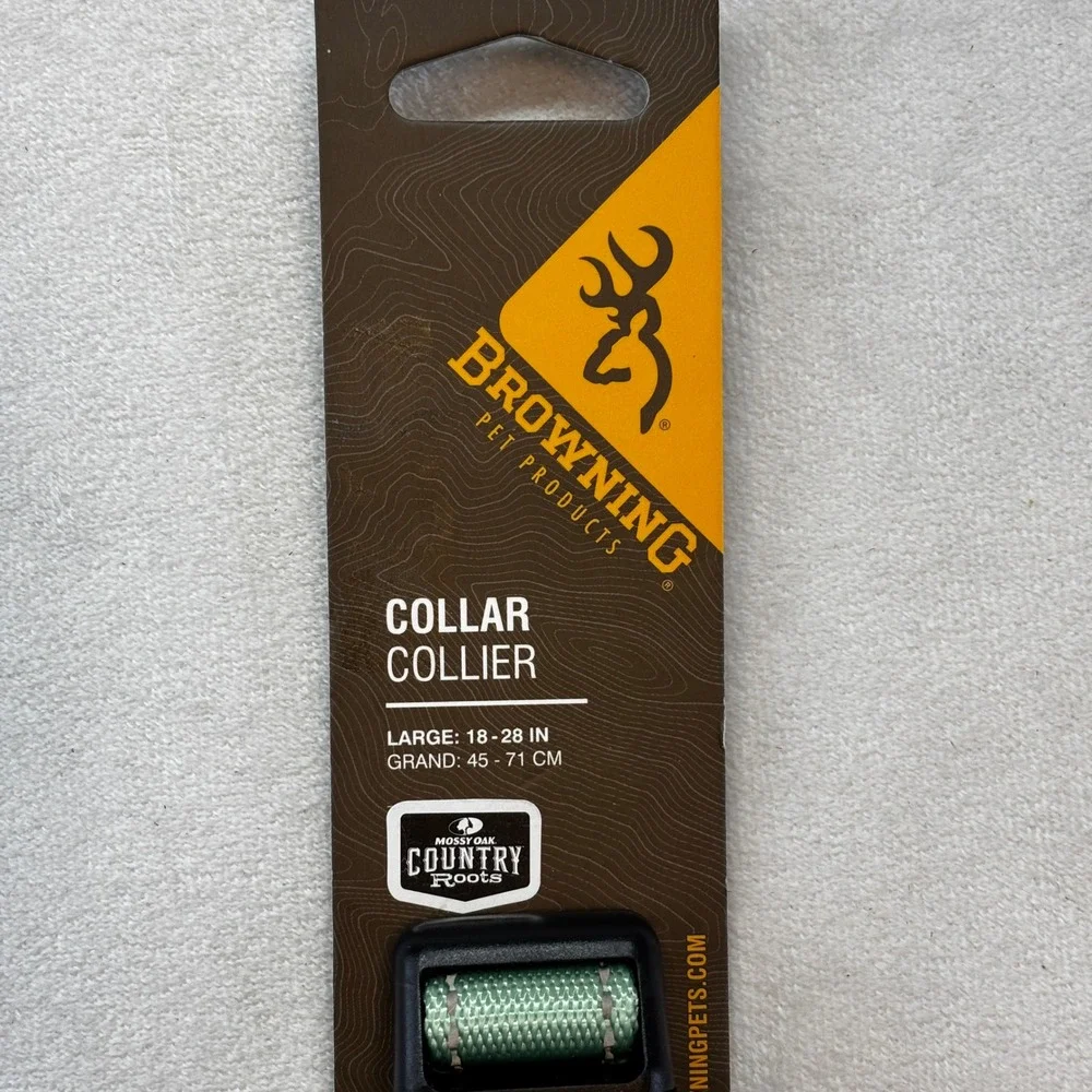 Browning Dog Collar Large Hemlock Mossy Oak Camo Reflective Locking Buckle NEW